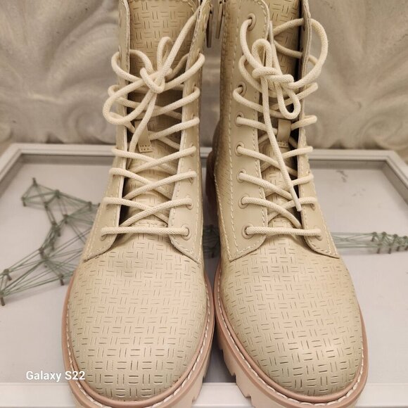 DOLCE VITA Womens Ivory 1" Platform Front Heel Pull-Tab Piker Combat Boots 7.5 M - Picture 9 of 14